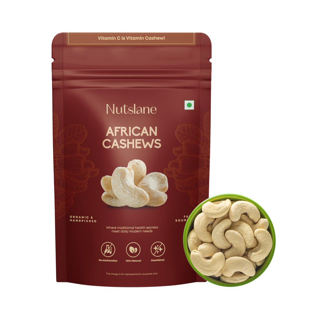 Nutslane Premium African Whole Cashew pack of 200 GM