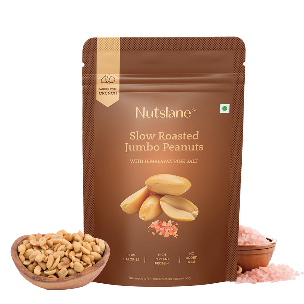 Nutslane Premium Salted and  Roasted Jumbo Peanuts pack of 200 GM